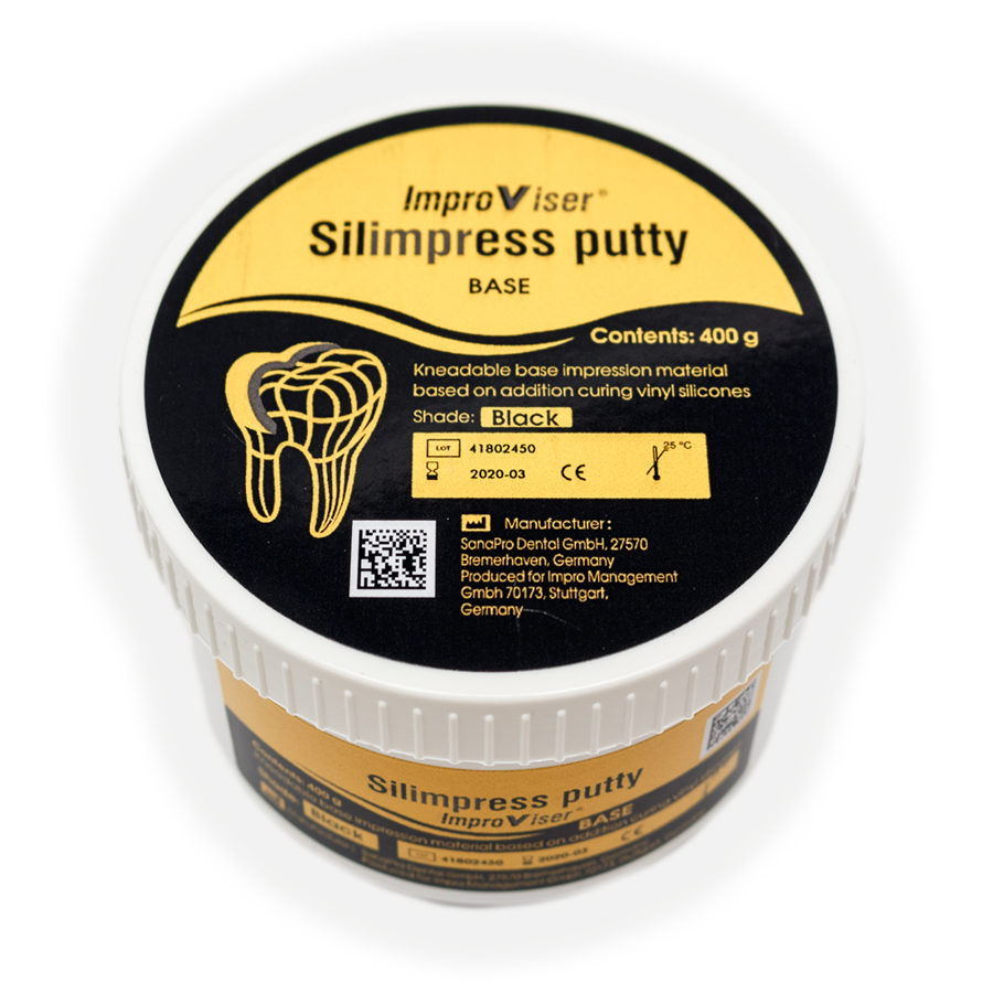 Слепочная масса Silimpress Putty, черная 2 банки по 400g