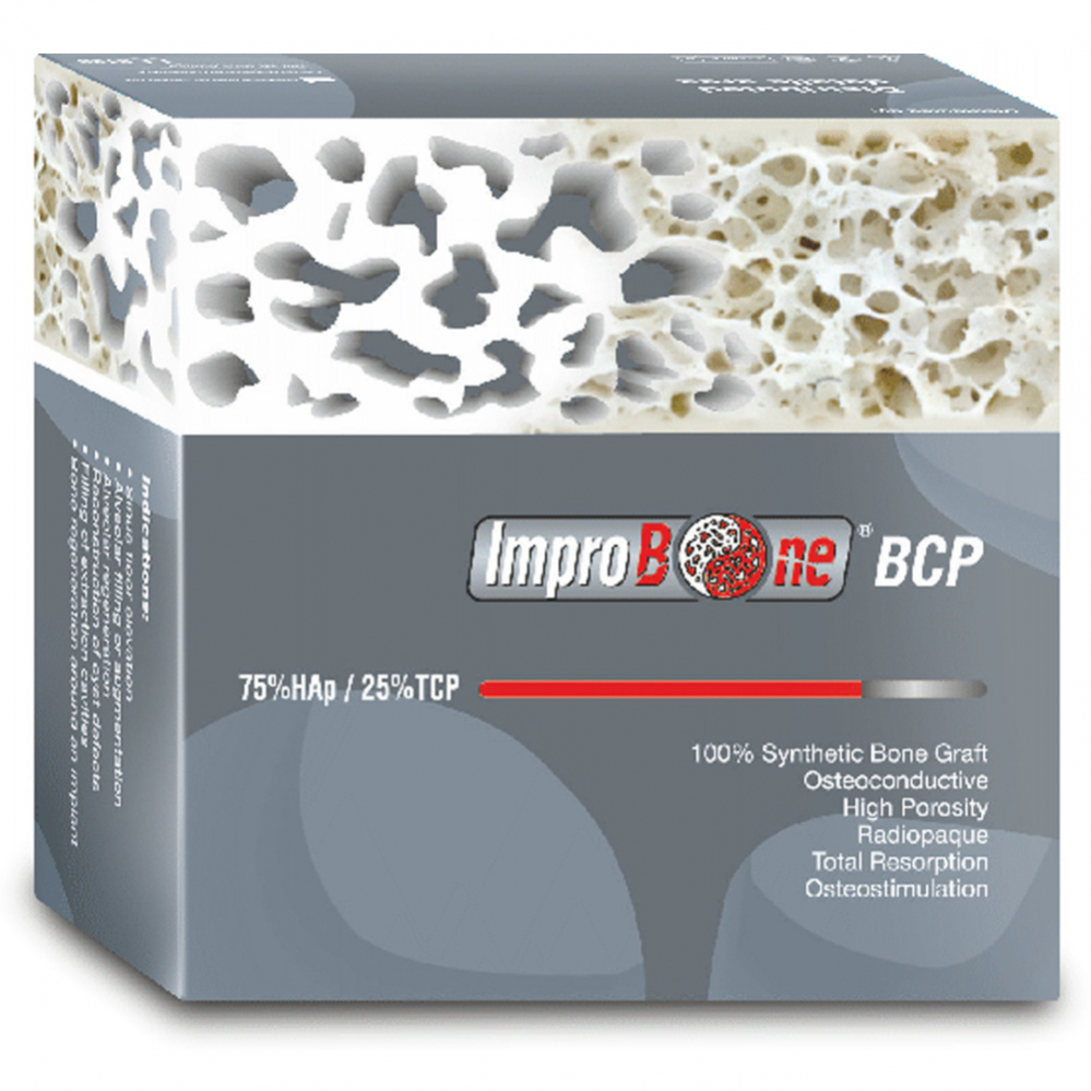 картинка Остеопластический материал IMPRO BONE BCP 0.5 - 1 mm 0.5g x 1штука от магазина implantshop.ru
